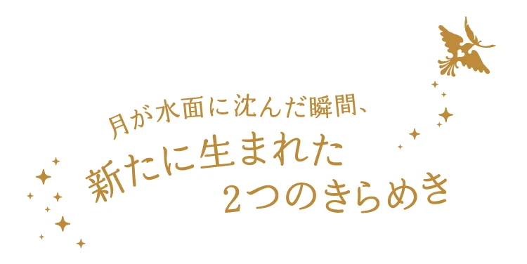 月が水面に沈んだ瞬間、新たに生まれた2つのきらめき