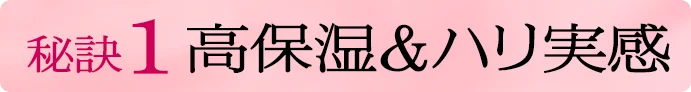 秘訣1 高保湿