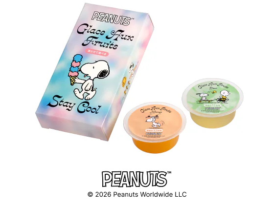 グラス オ フリュイ２個入 PEANUTSロゴ