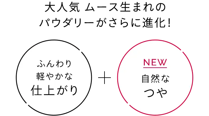 大人気 ムース生まれのパウダリーがさらに進化！ ふんわり軽やかな仕上がり NEW 自然なつや