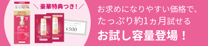 ＼ 豪華特典つき！／お求めになりやすい価格で、たっぷり約1ヵ月試せるお試し容量登場！