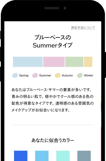 パーソナルカラー測定 画面イメージ